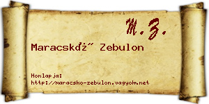 Maracskó Zebulon névjegykártya
